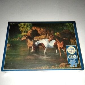 Cobble Hill (67.6cm X 48.9cm) Horse Pond 500PC Jigsaw Puzzle & Poster  (NEW-NWT)